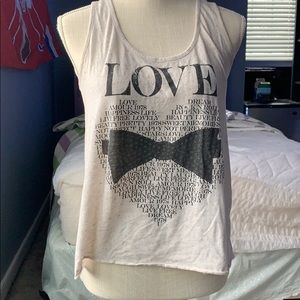 graphic cream racer back tank